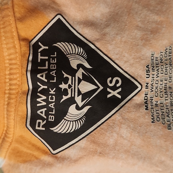 Rawyalty Black Label Orange Superstar Bear Tee Size XS - Picture 2 of 7